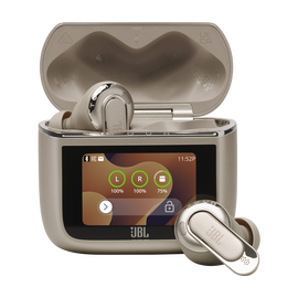 JBL Tour Pro 3 - Latte - True Wireless Noise Cancelling earbuds with Smart Charging Case™ - Hero